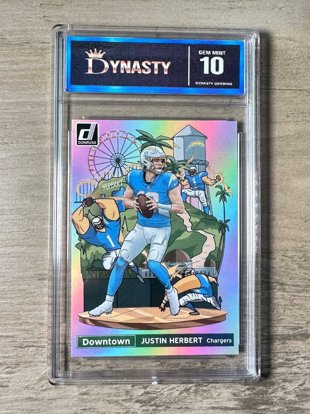 Justin Herbert 2021 Panini Downtown #DT-27 Gem Mint 10 Novelty Card. LA Chargers